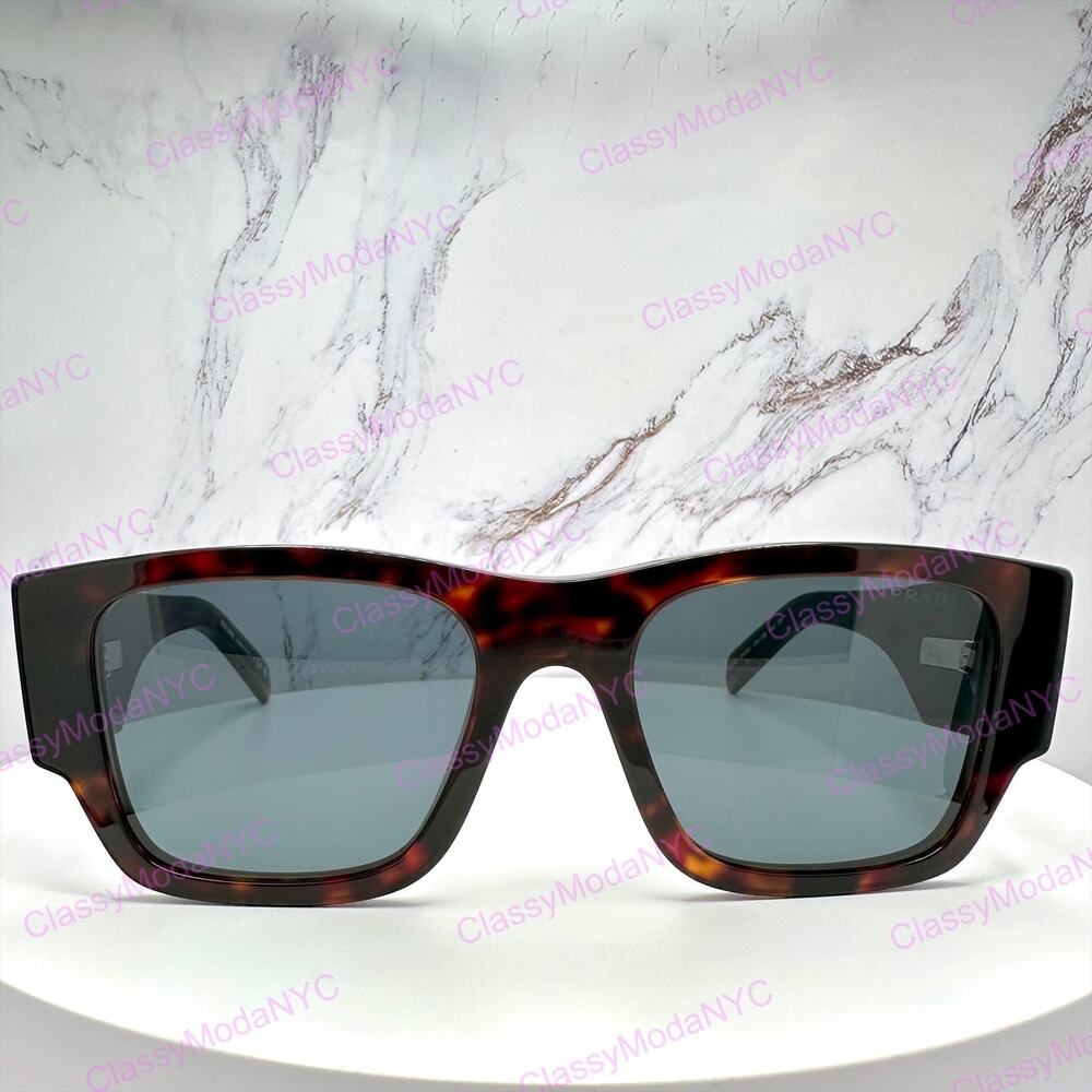 New PRADA Sunglasses Brown Root Tortoise Square Men's Plaque Logo - Picture 2 of 16